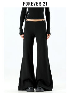 Forever 21 American Style Low Waist Bell Bottom Casual Pants Womens New Black Slimming Suit Pants Breathable Comfortable Cotton Blend