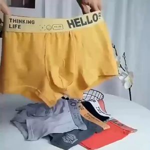 6 Pcs Boxer Celana Dalam Pria Dewasa Fashion Men Hello High Quality Remaja Jumbo Sampan3XL 4XL