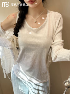 Áo Ba Lỗ Không Tay Rộng Rãi Mùa Hè Mới Cho Nữ Áo Lót Bên Trong Áo Khoác Ngoài Che Bắp Chân Chất Liệu Cotton Polyester