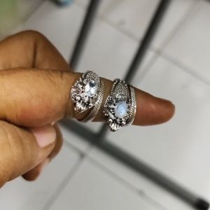 Cincin Naga Bali Perak 925 Asli Batu Asli Natural untuk Pria dan Wanita