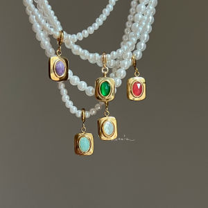 Multicolor Dreamy Shimmering Removable Pendant Necklaces Bracelets with Open Clasp Designs Mixed Materials Original Creation