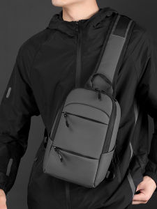 New Mens Multi-Functional Diagonal Bag Large Capacity Chest Water Cup Bag Travel Trendy Backpack Youth Casual Soft Handle