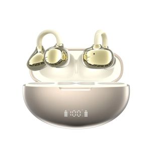 Clip-On Earphones Perfect for Daily Commute Pain-Free Wearable Earbuds Long-Lasting Battery and Clear Call Microphone