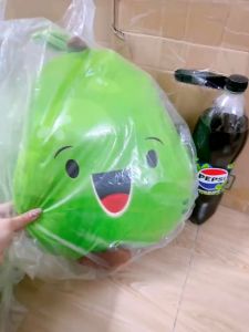 Bưởi Nhồi Bông Kute Gấu Bông Hình Quả Bưởi Xanh 60x37x20cm - Hàng KM