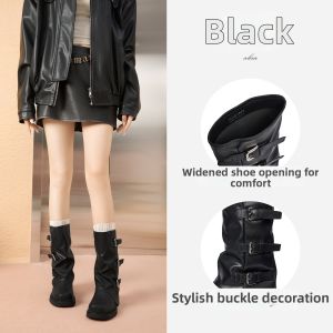 Josiny | Thick Sole Vintage Western Cowboy Knight Short Boots