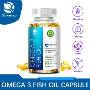 LUKAREE Triple Concentrated Fish Oil Capsules1000MG Contains DHA EPA For Heart Brain Eyes Joints Health Immune System Support Odourless