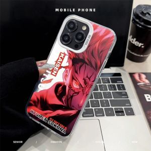 🔥ร้านค้าท้องถิ่น🔥 KoKocase การ์ตูนอะนิเมะกรณีโทรศัพท์ สำหรับ iPhone 11 13 15 14 12 เข้ากันได้ เคสไอโฟน11 13 15 14 12 PRO MAX X XR XS MAX 7 8 14 15 PLUS Red Ryomen Sukuna Model ป้องกันการตก ขั้นสูง หรูหรา กรณีโทรศัพท์สีเงิน Color silver phone case
