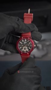 Jam Tangan Wanita Expedition Multifunction EXP EX 6859 BFRRGGRRE Black Dial Red Rubber Strap