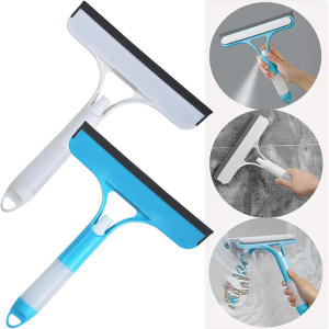 3 in 1 Window Cleaning Squeegee Multi Function Glass Mirror Wiper with Spray Bottle Microfiber Scrub Household Car Cleaner Tools