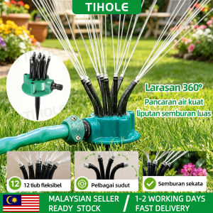 TIHOLE 12-Head 360°Adjustable roof Sprinkler auto watering system Multi Directional Ground Irrigation with 12 Flexible Tubes for Garden Lawn Farm