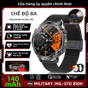 Đồng Hồ Thông Minh Quân Đội Dành Cho Nam Màn Hình AMOLED 1.7 Inch GPS Gọi Bluetooth Pin 1400mAh Thiết Bị Theo Dõi Thể Thao Tương Thích Với Android Và iOS