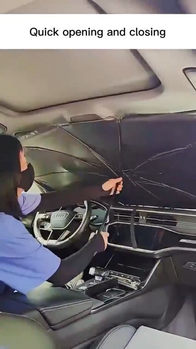 Car Sun Shade Foldable Sunshade Umbrella Front and Rear Windshield Sunshade Sunscreen Insulation Sunshade Retractable