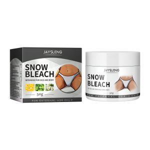 Jaysuing Snow Bleach Cream Brighten Underarm Elbow Knees Joint Removal Dark Spot Moisturizing Fade Melanin Dullness Vitamin C Niacinamide Body Even Skin Tone Skin Care 50g
