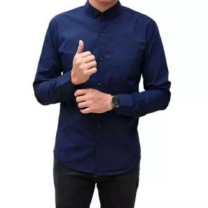 Kemeja Hitam Polos Pria Dewasa panjang / Kemeja Polos Lengan Panjang Slimfit Warna Lengkap Terlaris