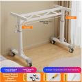 Manual Height Adjustable Table Legs with Casters Rectangular Computer Desk Rack Minimalist All-Moving Base Weight Bearing. 