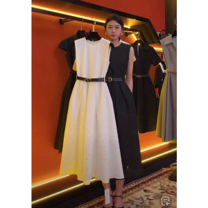 ชุดเดรสสีขาวระดับไฮเอนด์สไตล์ฝรั่งเศสหรูหราสําหรับผู้หญิงชุดเดรสยาวฤดูร้อนพร้อมเสื้อสวมหัวสลิมฟิตวัสดุโพลีเอสเตอร์รูปมุก