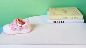 Sepatu Sneakers Import Fashion Anak Cewek Perempuan Motif Pita Size 26-37 Bisa COD SP-028
