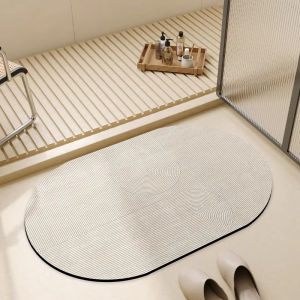 Thảm Tắm Phong Cách Wabi-Sabi VIKAMA Siêu Thấm Hút Khô Nhanh Cao Su Chống Trượt Thảm Trải Sàn Phòng Tắm Hiện Đại Dễ Lau Chùi