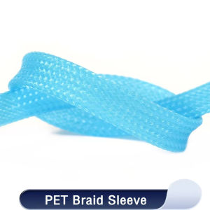 1m UV Màu Xanh vật nuôi bện Tay áo 2 ~ 20mm mật độ cao cách điện da rắn dây cáp quấn vỏ bọc