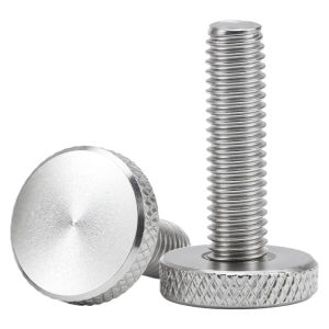 POWER&STRONG | 304 Stainless Steel Hand-Tightening Screw with Vertical Texture Flat Head Knurled Surface Quick Release and Handle
