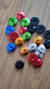 1-1/8 Inch Aluminum Bike Headset Top Cover(Round & Flat)with M6x40mm Bolt28.6mm Bicycle Stem Top Cap Cycling Repair Parts