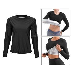 Flameer Women Sauna Suit Waist Trimmer Slimming Tops Fitness Clothes