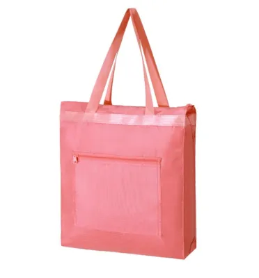 Zippered Tote Bag | Foldable Shoulder Bag with Organization Pockets for Diapers Gym Travel