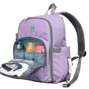 กระเป๋าสำหรับคุณแม่กระเป๋าสะพายใส่ผ้าอ้อมทันสมัยและกันน้ำพร้อมช่องใส่ของหลายช่องใส่ของกระบอกน้ำบุฉนวนและกระเป๋าด้านข้างเช็ดเปียกที่เข้าถึงได้ง่าย