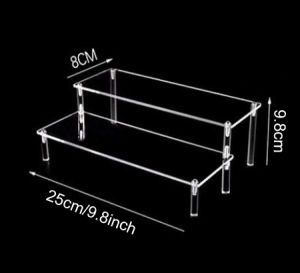 Acrylic Risers for Display 1-4 Tier Acrylic Display Stand Perfume Clear Cupcake Stand Holder for Figures Dessert Doll Shelves