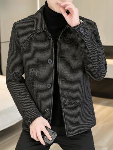 HENGYUANXIANG | Hengyuanxiang Mens Jacket Coat Loose Thickened Autumn Winter Fashionable Turn-down Collar Youthful Urban Style Long Sleeve