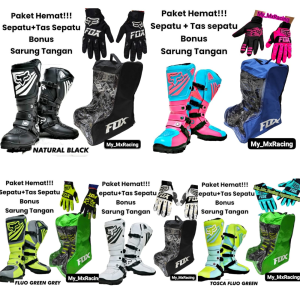 SATU SET SEPATU CROSS TRAIL PROTECTOR ON34L PLUS TAS JINGJING FREE GLOVE TERLARIS PREMIUM QUALITY SEPATU ADVENTURE COLOUR STABILO BLACK