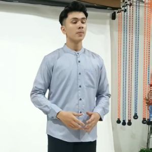 Kemeja Koko Pria Katun Madinah Premium Lengan Panjang Model Basic Polos