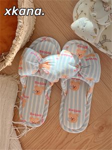 Linen Slippers Indoor Summer Absorbent Floor Slippers Soft Bottom Home Silent Womens Style Xkana Home Fabric Slippers