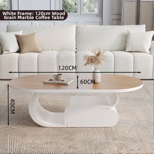 YIYOU | Oval Coffee Table With Storage