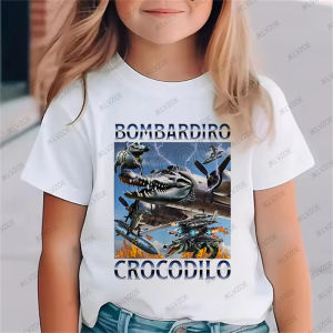 Italian Brainrot Tung Tung Tung Sahur Funny Meme Cotton Short Sleeve Kids Tees Summer Boys and Girls Clothing Sports Casual Tops