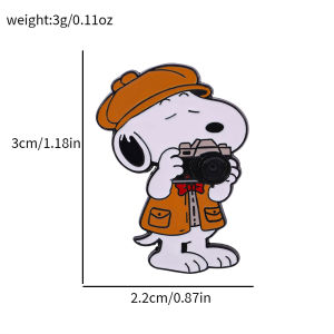 Bandai | Cute Cartoon Snoopy White Puppy Dog Enamel Pins Kawaii Artist Musician Brooch Badge for Backpack Jacket Decor Collection Gifts