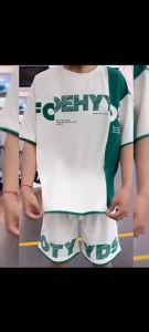 LIVE GREAT |ชุดลำลอง ผู้ชาย วัยรุ่น ชุดสูทฤดูร้อน แฟชั่น ผ้าวาฟเฟิล กางเกงขาสั้นแขนสั้น เป็นที่นิยม เย็บสี ไม่เป็นทางการ กีฬา นักเรียน หล่อ ชุดเสื้อยืดแขนสั้น Color Block เสื้อยืดแขนสั้นตัวอักษร วัยรุ่นชาย