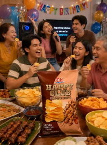 OK Happy Club Potato Chips 120g Snack - Four Flavors: Sour Cream Onion Chicken Barbecue Cheddar Cheese and Black Truffle