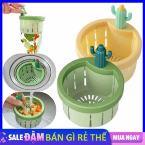 Lưới Lọc Rác Bồn Rửa Chén Xương Rồng Có Nút Nhấn Tự Động Thông Minh Tiện Lợi - Rổ Lọc Rác Ngăn Cặn Thức Ăn Thừa Chống Tắc Nghẽn Cống - Giỏ Lọc Rác  Bộ Lọc Thoát Nước Bồn Rửa Nhà Bếp
