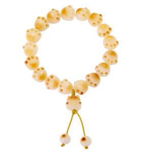 High Density Charcoal Burnt Cat Claw Buddha Root Bracelet White Jade Buddha Seed Hand Chain Small Cat Claw Tip Plaything