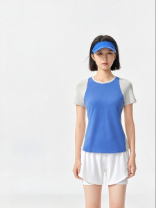 Purcotton | Sport Yoga Running T-shirt Ladies Summer Knit U-neck