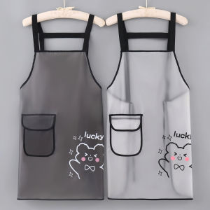 Waterproof Oilproof Kitchen Apron Sleeveless TPU Material Easy to Clean Cooking Apron Transparent Waistcoat Style Apron