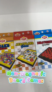 Box Classic Board Games Draughts Aeroplane Chess Snake Games Magnetic / Paper Board Kids Game *Ready Stock*