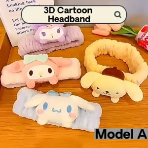 Ready Stock Cute 3D Cartoon Sanrio Disney Capybara Plush Doll Soft Plush Fluffy  Kuromi Melody Loopy Headband Hair Hoop Hairband For Wash Face Makeup Fashion Hair Accessories Party Free Gift For Kid Girl Women Cekak Rambut Pemegang Rambut Untuk Cuci Muka
