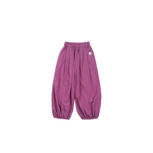 Summer Thin Cotton Long Pants for Girls Loose Fit Air Conditioning Casual Mosquito Proof Label Attached Childrens Wear