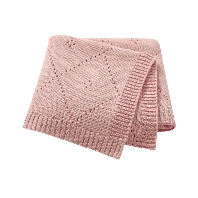 Baby Blankets for New Born Boys Girls 90*70cm Cotton Knitted Infant Stroller Bedding Swaddle Wrap Quilts Plaid Toddler Throw Mat