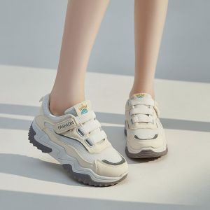 2024 new explosion thick-soled leisure sports lightweight lace-up dad shoes show high Internet celebrities small versatile color matching