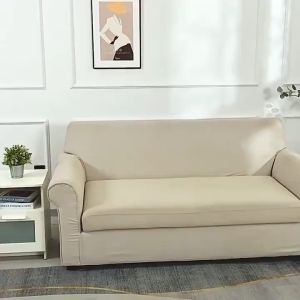 Single Sofa Cover with Skirt Elastic Stretch 1 Seater SofaCover Armrest Sofa Seat Cover