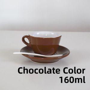 Thickened Ceramic Coffee Cup And Plate Set Latte Cup Cappuccino Italian Style Coffee Cups European Style Colorful Coffee Utensils