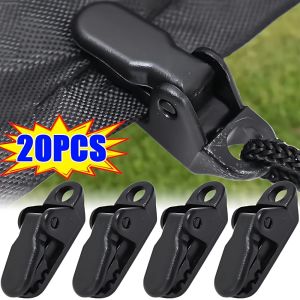 20Pcs Outdoor Tarpaulin Clip Camping Tents Awning Wind Rope Clamp Equipment Plastic Clip Buckle Fixed Jaw Grip Hook Accesories